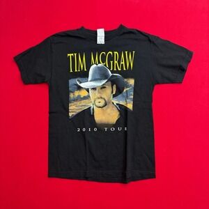 VTG Tim McGraw 2010 Tour T-Shirt‎ Mens Medium Black Lady Antebellum Concert Tee